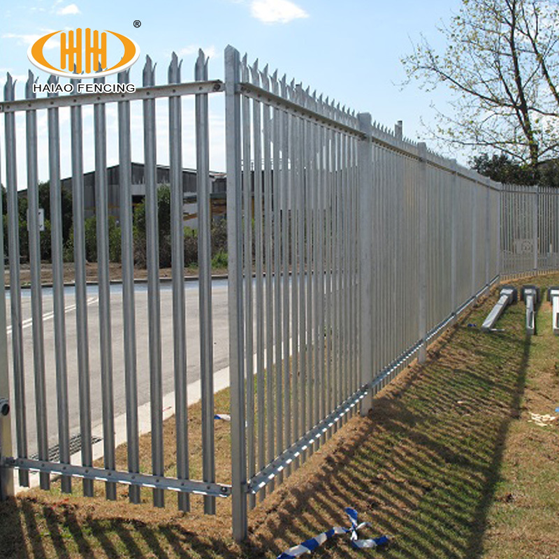 Durable metal steel residential border garden security 6ft angle iron europe palisade fence and gate