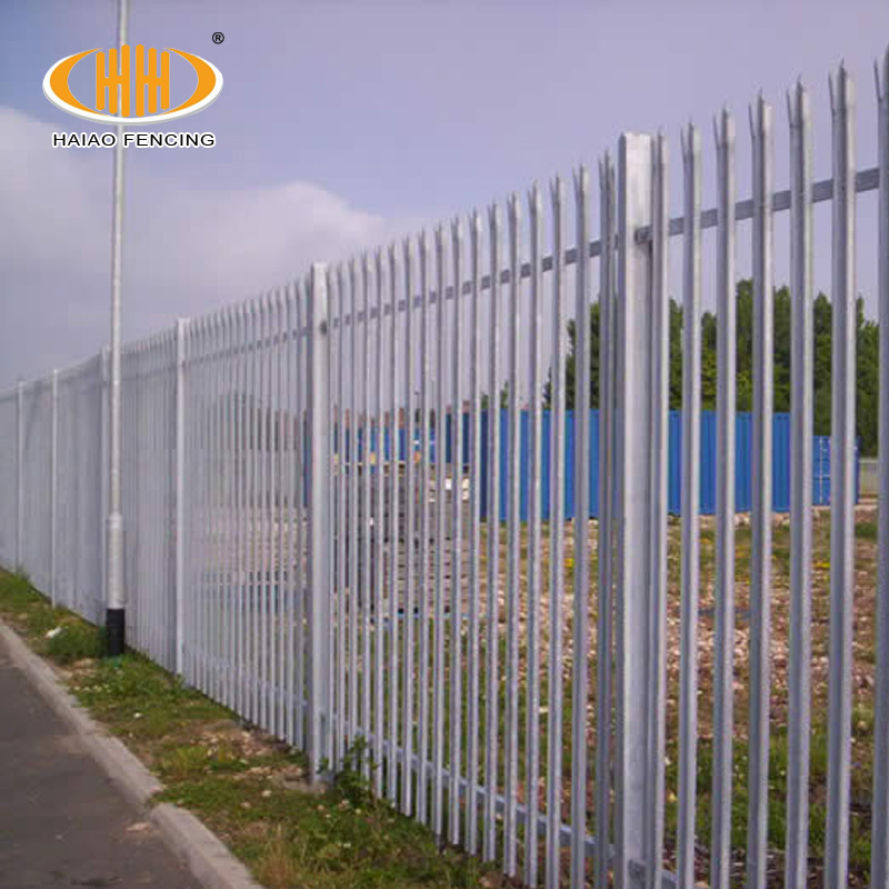 High standard powder coated angle steel euro fence set used iron palisade picket fence for sale