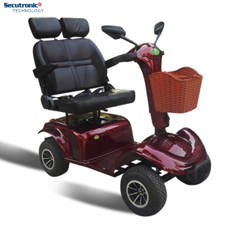 All Weather Waterproof Fast 4 Wheel Double Seat Closed Dual Seat Cabin Electric Mobility Scooter With Canopy Covered