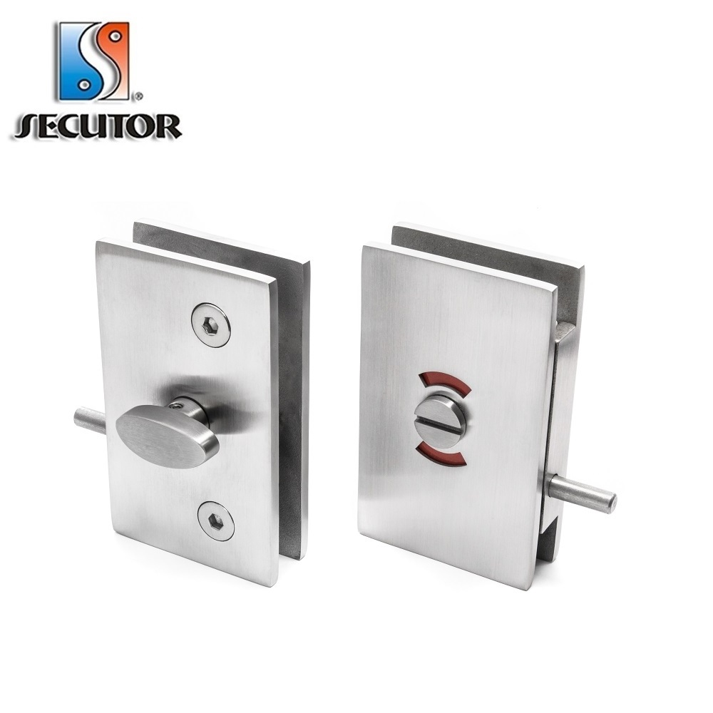 Top Quality 304 Stainless Steel Glass WC Door Bath Lock Indicator/toilet lock