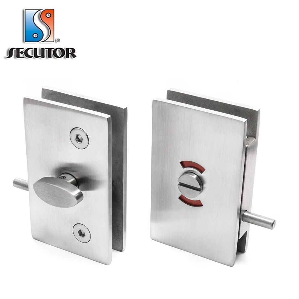 Top Quality 304 Stainless Steel Glass WC Door Bath Lock Indicator/toilet lock