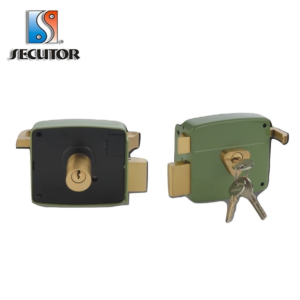 Mexico 2 Turns Night Latch Rim Door Lock for Swing Door