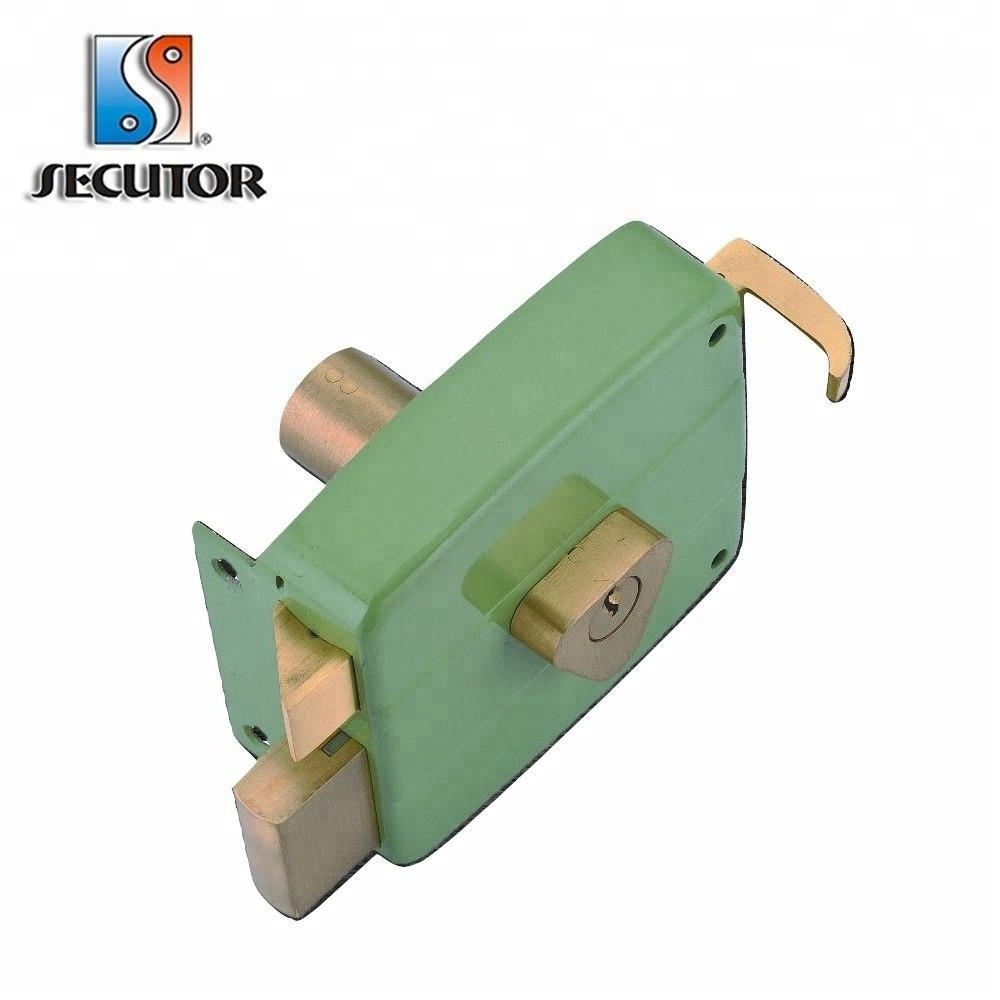 Mexico 2 Turns Night Latch Rim Door Lock for Swing Door