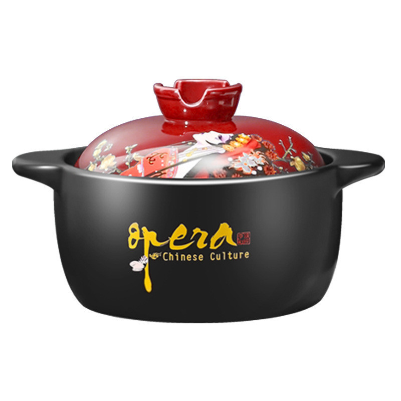 1.6L Household Gas Stove, High Temperature Resistant Ceramic Pot, Special Casserole Soup Pot,