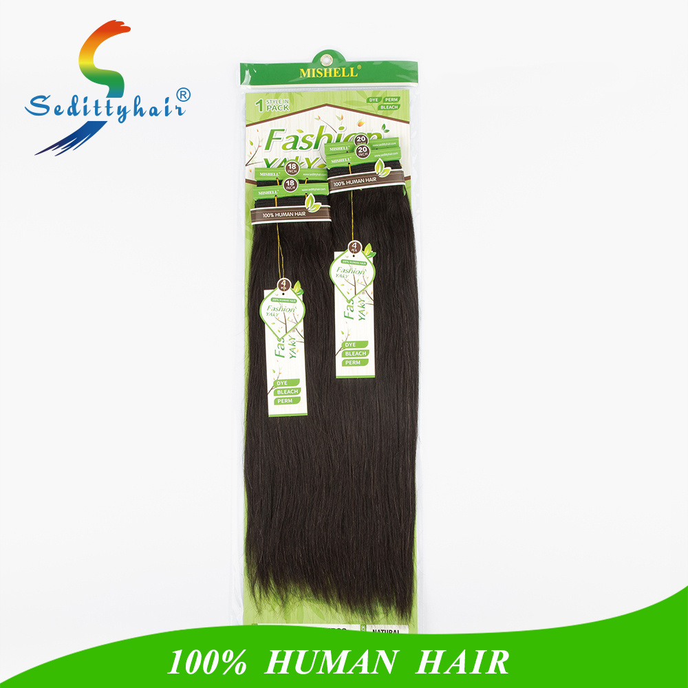 Sedittyhair MISHELL FASHION YAKY 4PCS virgin human hair kinky Yaki indian virgin remy hair made in China one pack solution