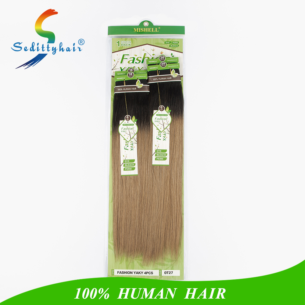 Sedittyhair MISHELL FASHION YAKY 4PCS virgin human hair kinky Yaki indian virgin remy hair made in China one pack solution