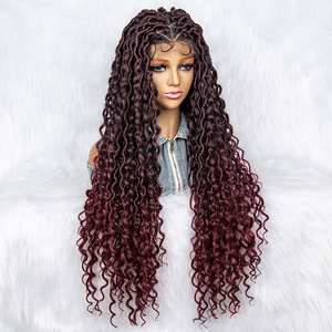 Cheap Price Faux Locs Ombre braided wigs  Wholesale Crochet two colored Synthetic Braiding Hair