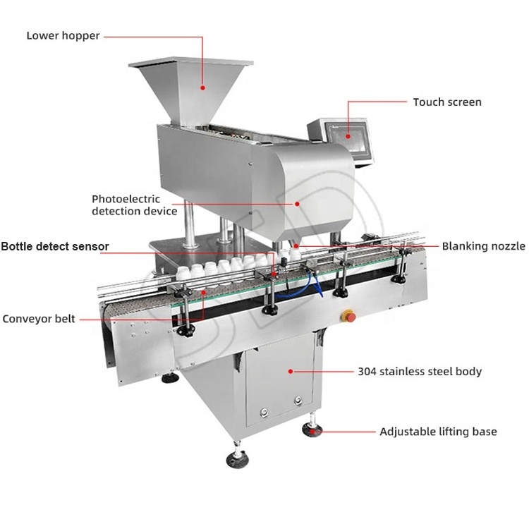 Delivery Within 24 Hours 8 Lane Pill Tablet Counting Machine Digital Automated Tablet Pill Capsule Counter