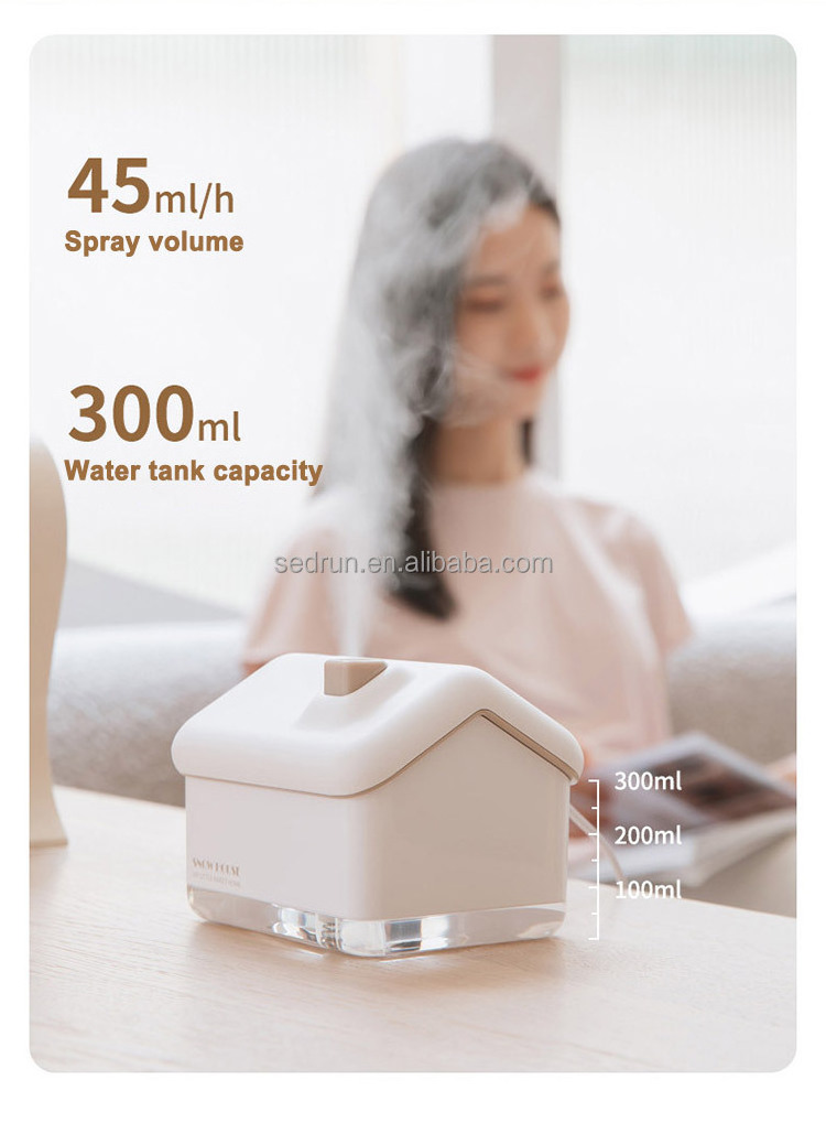 Innovative Cool Mist Aroma Diffuser Portable Mini House 300ml Humidifier with Night Light