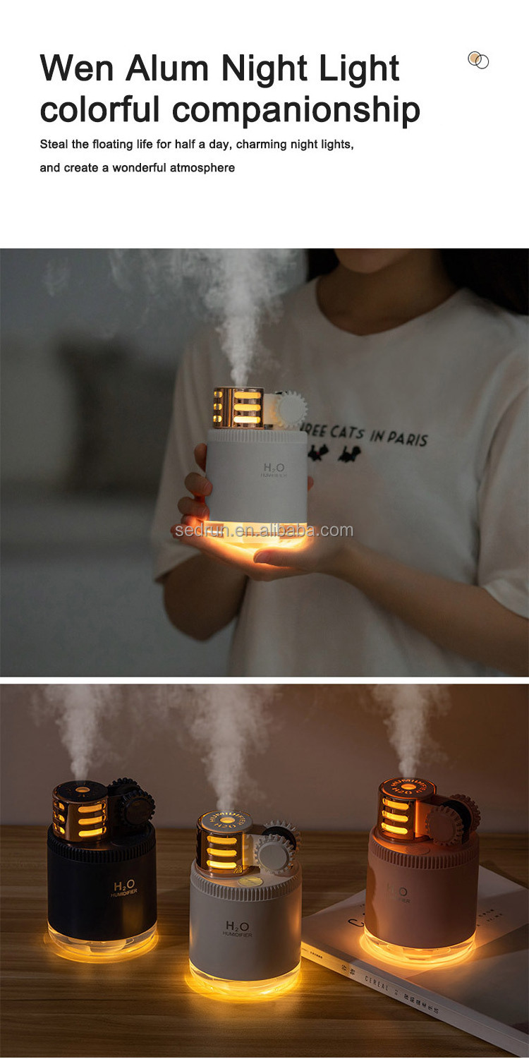 Nebulizer Diffuser H2o Cool Mist Portable Rechargeable Wireless Humidifier with Led Moon Lamp