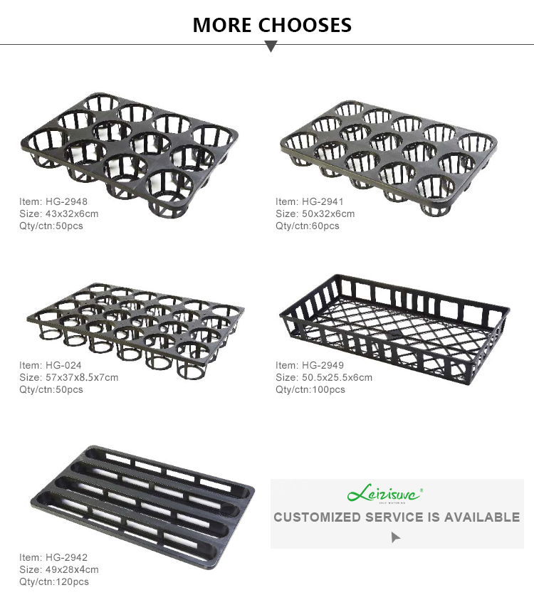 Cheap Garden Seedling Trays Bracket Propagation Kit  Black Plastic Nursery Tray for Plants