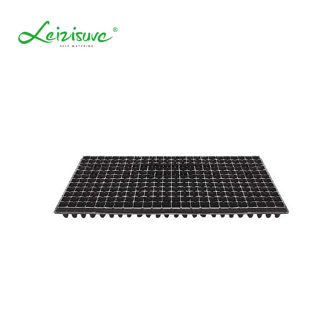 Leizisure wholesale outdoor black plastic seedling nursery plant pot starter garden trays