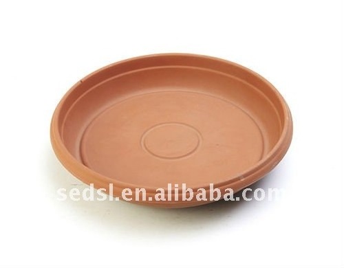 Wholesales 12inch Brown Plastic Flower Pot PP Planter Saucer Round Trays with Wheel for gardening