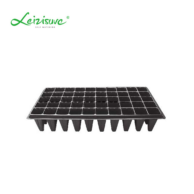 Leizisure wholesale outdoor black plastic seedling nursery plant pot starter garden trays