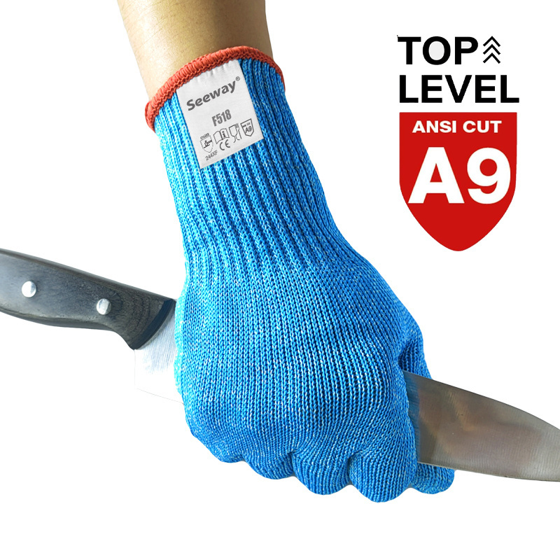 Seeway ANSI A9 Cut Resistant Gloves Food Grade Cutting Gloves for Kitchen Meat Cutting Oyster Shucking Fish Fillet Processing