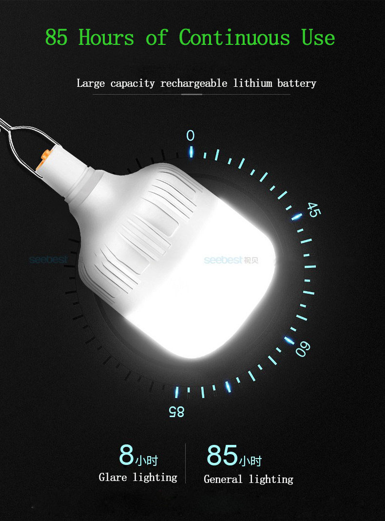 led rechargeable light bulb for home camping emergency night light multi-function