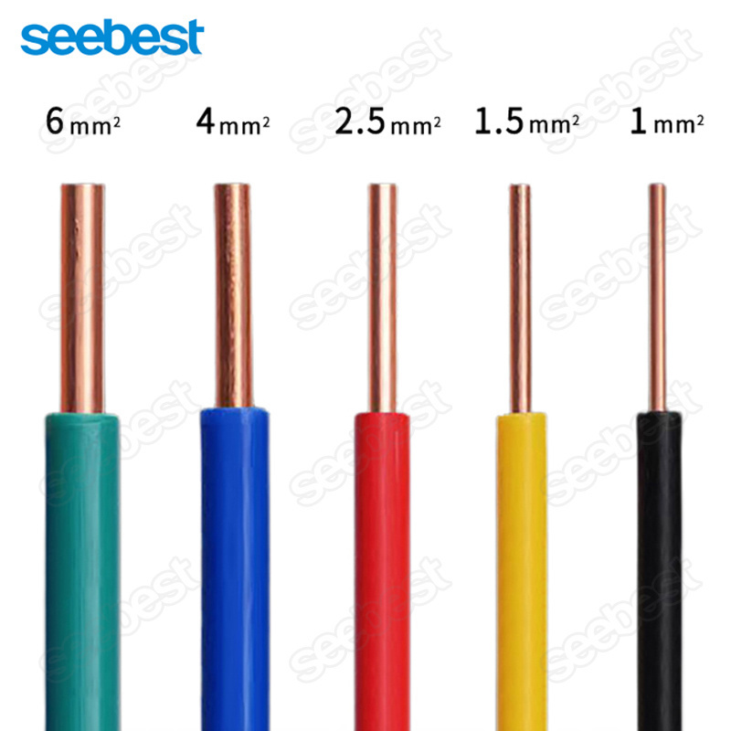 Hot Quality 1.5mm 2.5mm 4mm 6mm 10mm single core solid copper pvc jacket house wiring electrical cable and building wire