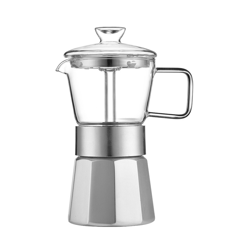 3 Cup Aluminum Italy Business Customize Body Metal Tools Box Logo Time Sets Tea Moka Cafetera Espresso Coffee Maker Pot