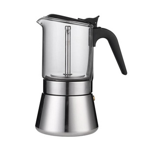 SEECIN Hot Selling High Borosilicate Glass Stainless Steel Coffee Moka Pot Maker