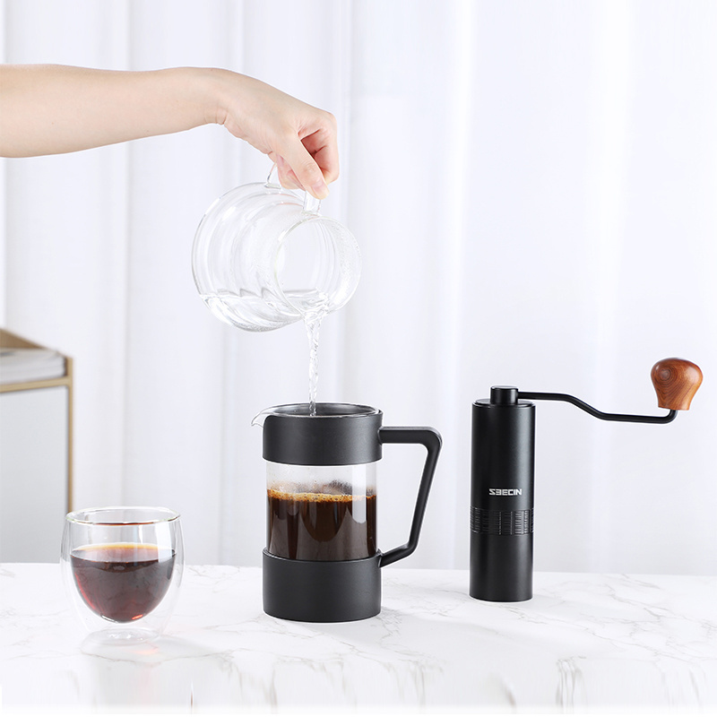 Seecin 1000ml High Temperature Resistant French Press Frosted Safe Food Grade PP Material French Press