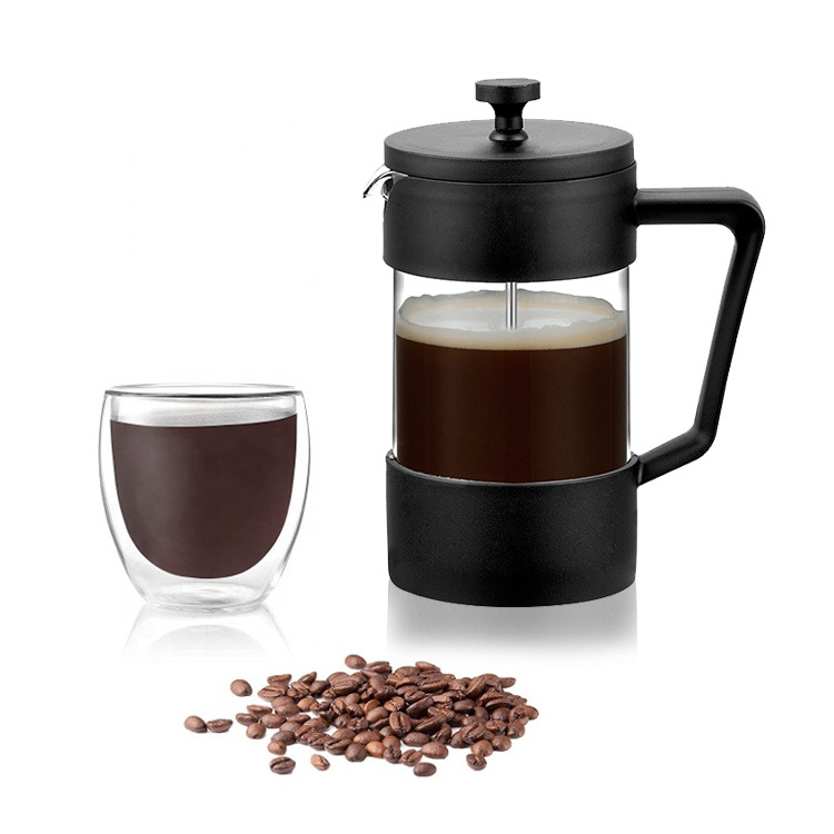 Glass Plastic French Press Coffee Maker 350Ml Portable French Press Coffee Maker Plunger