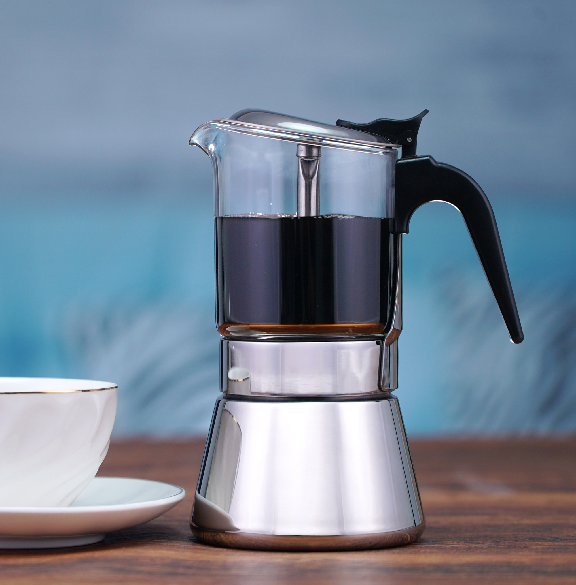 Seecin High Quality Hot 240ML Moka Pot Stainless Steel Percolator Espresso Coffee Maker Moka Pot