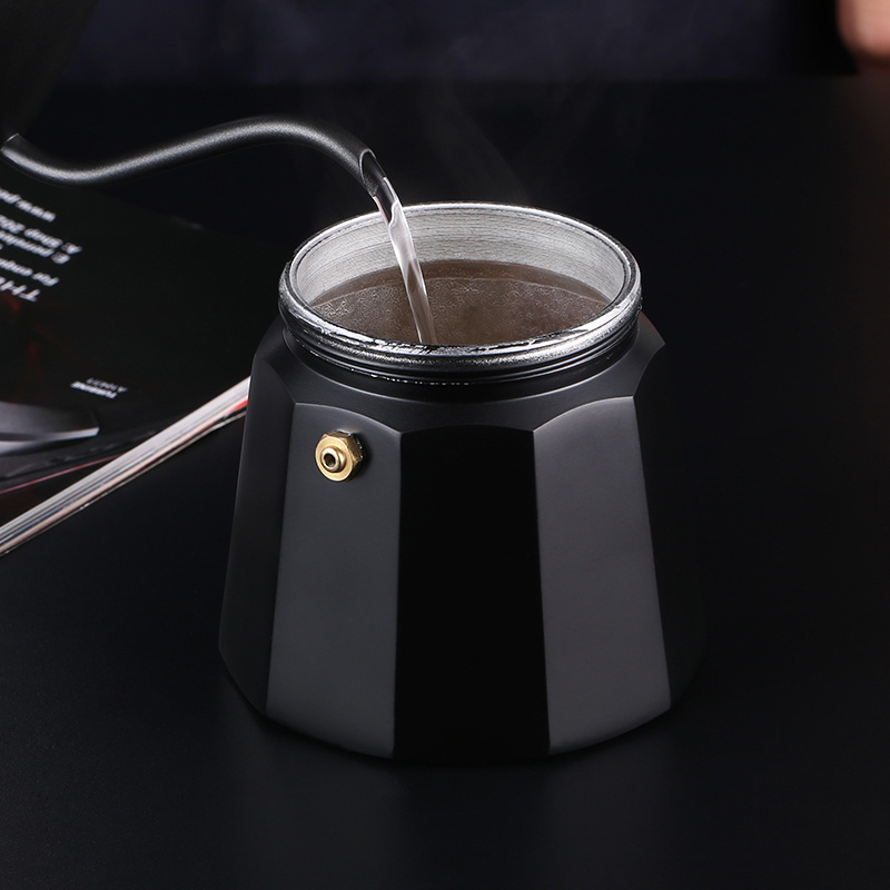 New Style Crystal Glass-top Kitchen Gadgets  Aluminum Glass Electric Stovetop Moka Pot Mocha Espresso Coffee Moka Maker