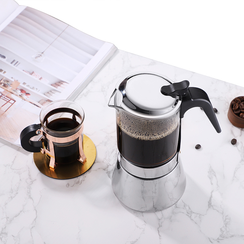 Seecin High Quality Hot 240ML Moka Pot Stainless Steel Percolator Espresso Coffee Maker Moka Pot