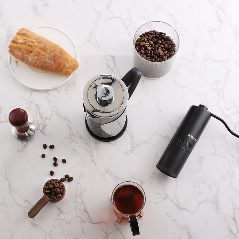 2021 Food Grade  Coffee French Press High Borosilicate Glass Travel French Press Mug 304 Stainless Steel  Coffee Maker