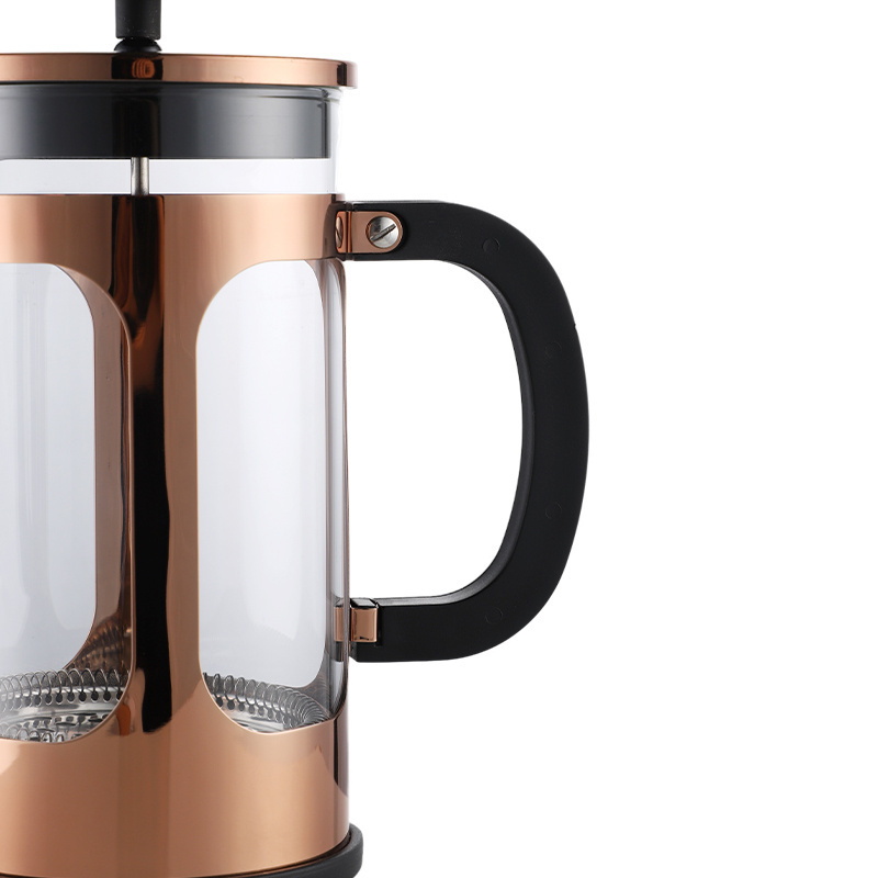 Hot Selling 1000ml Eco-friendly Stainless Steel Plating Rose Gold Luxury Style French Press Coffee Maker