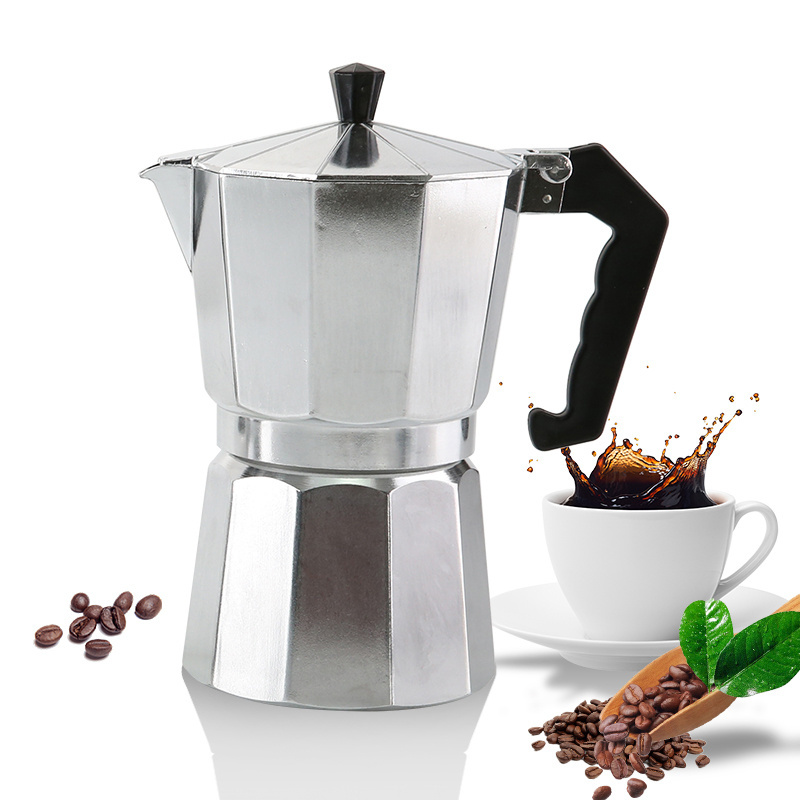 Fast Shipping 3 Days Caffettiera Moka Induction Italian Aluminum Silver Mocha Espresso Portable Coffee Maker Moka Pot