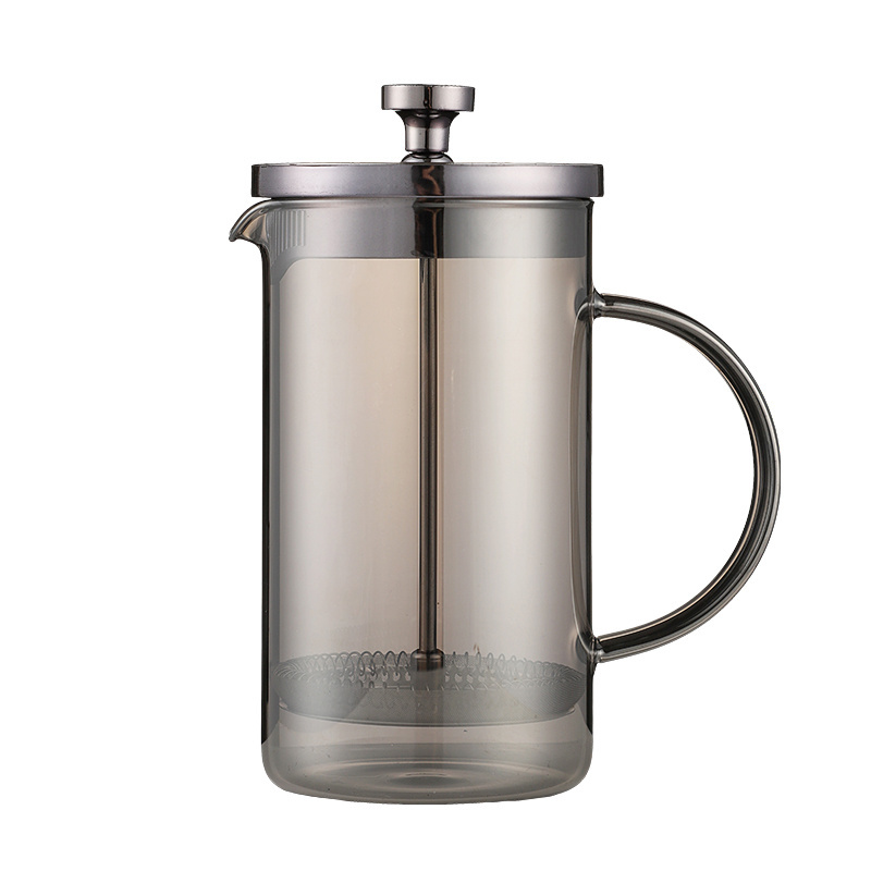 2023 New Color High Borosilicate Glass French Coffee Press 350ml Grey Custom Logo French Press Coffee Maker