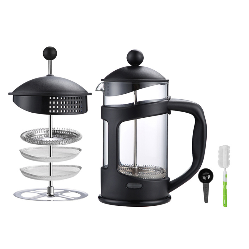 Hot 350ml  Stainless Steel  Double Filter Black Cafe Tea Maker  Prensa Francesa French Press Coffee Maker