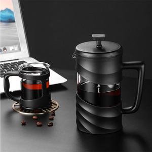 New Style ODM OEM Customized Logo Black Stainless Steel Coffee Plunger Coffee French Press Prensa Francesa Kopi Press