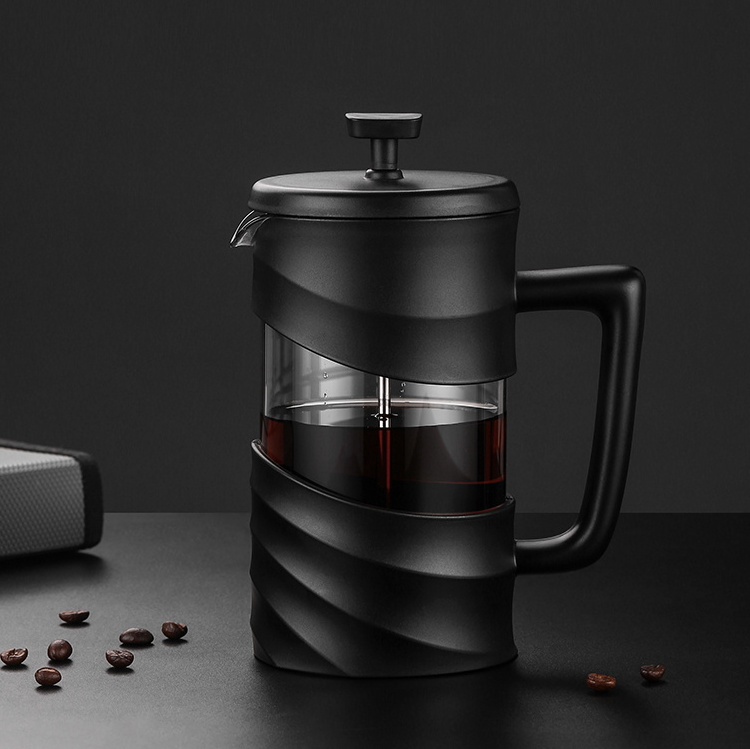 New Style ODM OEM Customized Logo Black Stainless Steel Coffee Plunger Coffee French Press Prensa Francesa Kopi Press