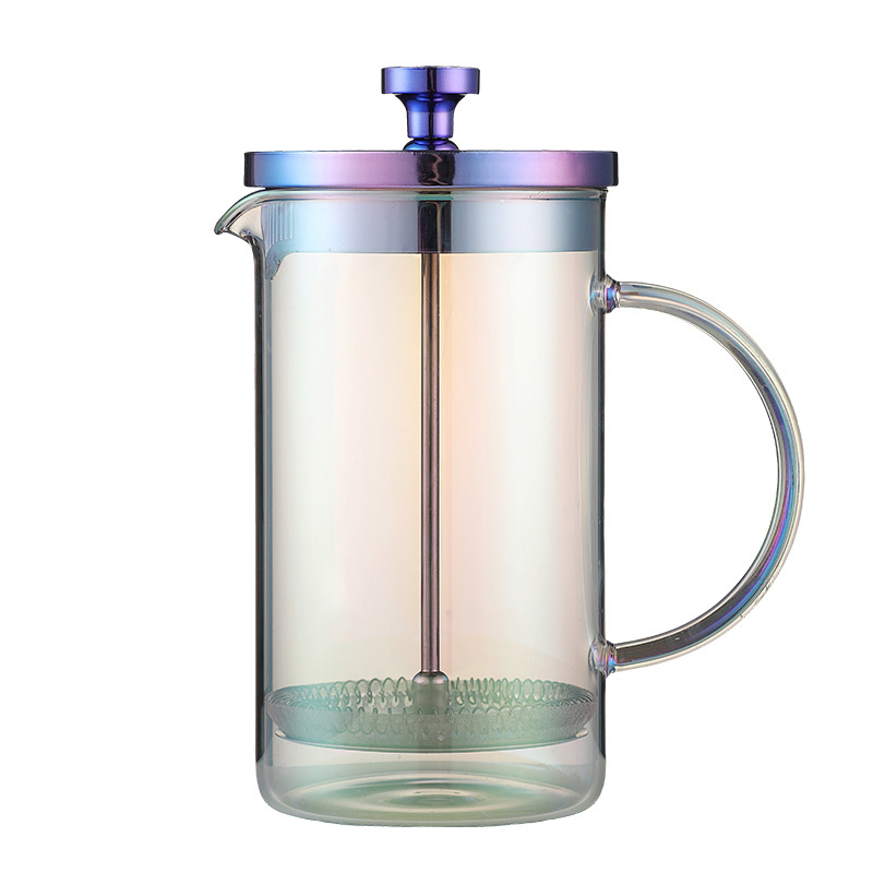 2023 New Color High Borosilicate Glass French Coffee Press 350ml Grey Custom Logo French Press Coffee Maker