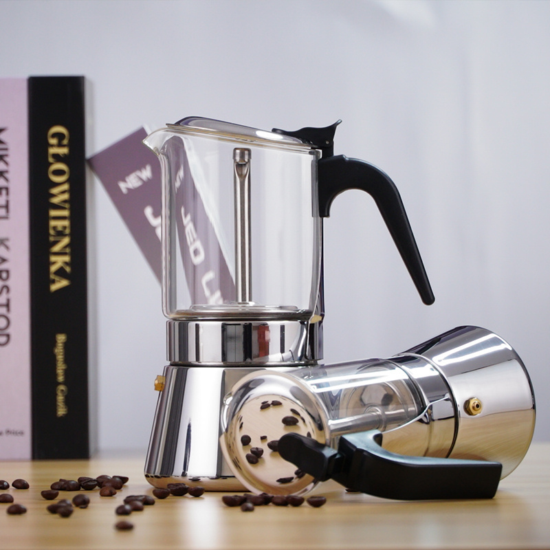 Double Valve Home Portable Moka Coffee Pot Coffee Pot Customized Induction Espresso Coffee Moka Pot