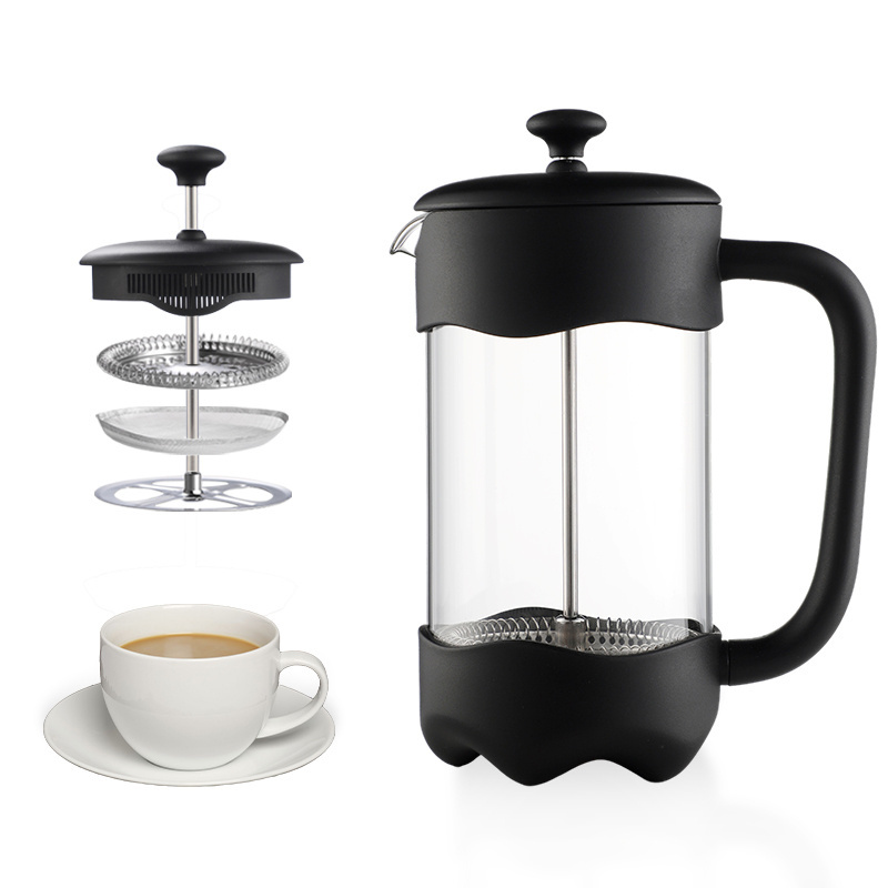 Travel Cafetiere Stainless Steel Plunger Double Wall Plastic Glass Camping Portable Coffee Maker French Press