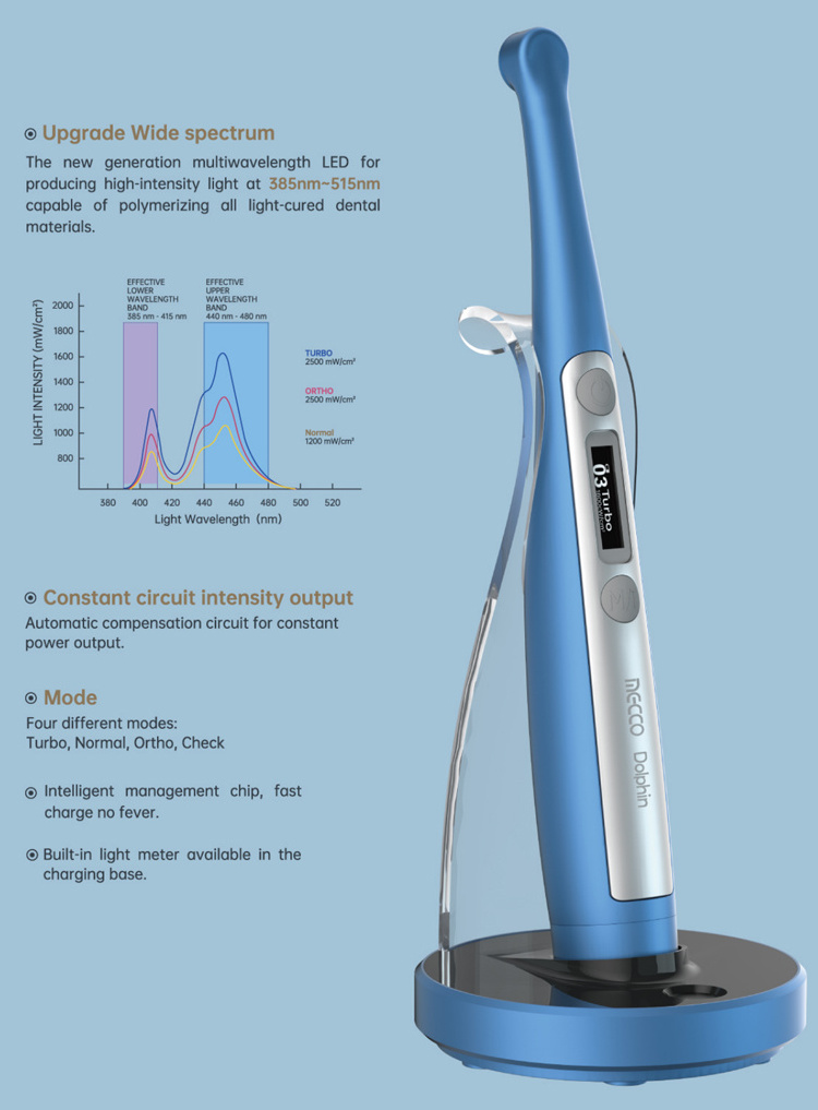 Dolphin 1 second curing light / dental 1s wireless  light curing / Dental LED Lamp with Caries detecting function