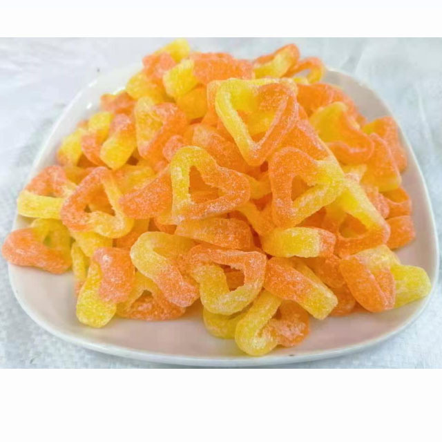 Halal Sour Orange Slice Soft Starch Candy With Pectin and Sugar Coating