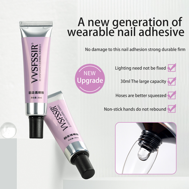 Customized Professional Press on Nail Glue Fast Dry Uv Gel Solid Nail Tip Glue Adhesive Nail Salons Large Capacity