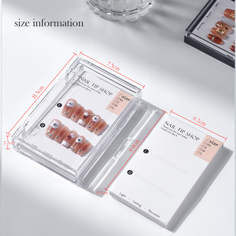 Hot Selling OEM/ODM New Design Wholesale Transparent Handmade Nail Wear Storage Box Press on Nail Packaging Box