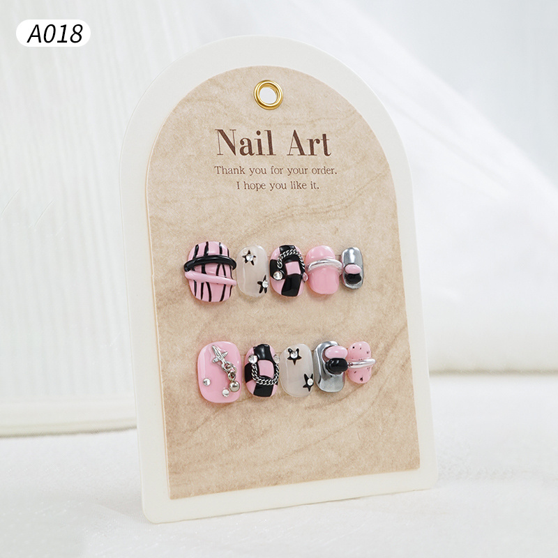 Pink Planet Star Press Nail Acrylic Glue On Nail Wholesale Custom Press On Nails En Gros