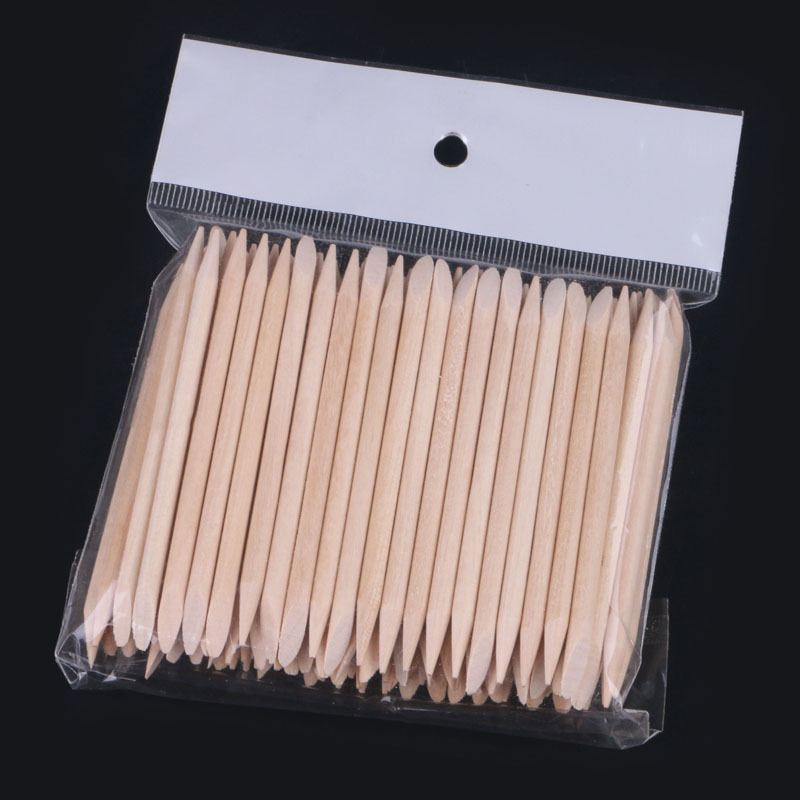 Wholesale Nail Art 75mm Wooden Sticks Double Way Use Cuticle Pusher Remover Tool