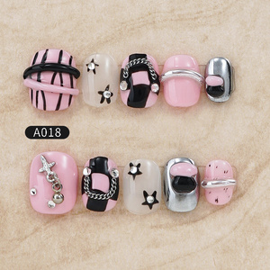 Pink Planet Star Press Nail Acrylic Glue On Nail Wholesale Custom Press On Nails En Gros