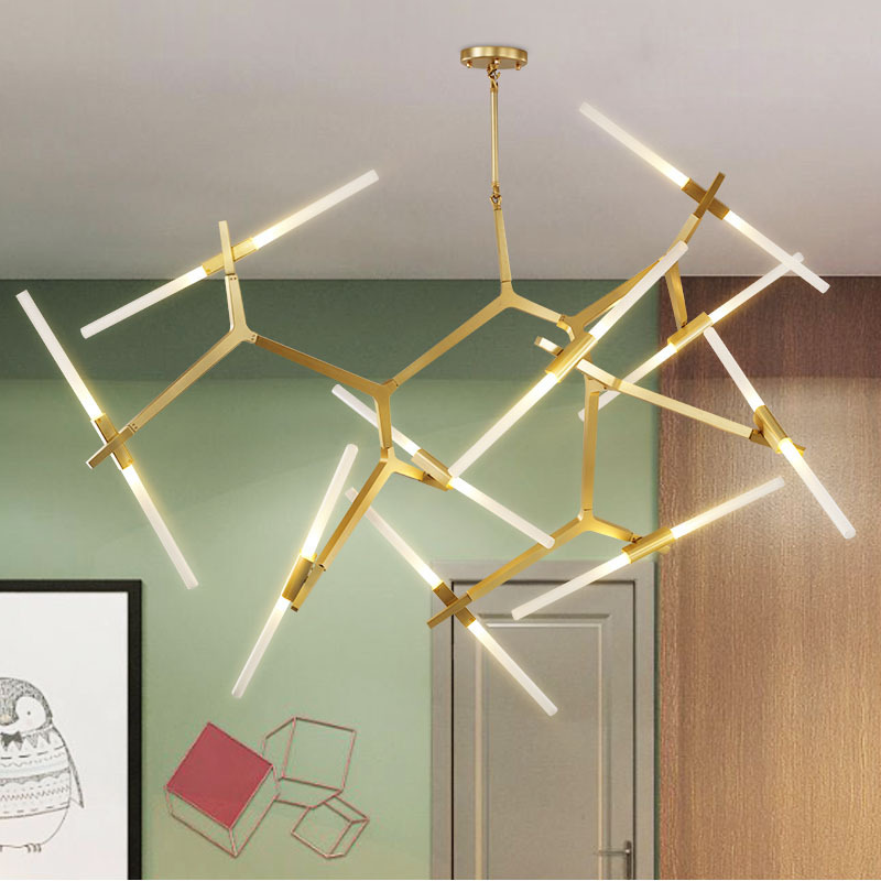 Modern Hanging Lamp Light Led Dinning Bed Room Branch Big Chandelier Pendant Lamp Retro Hallway Chandelier Decorative