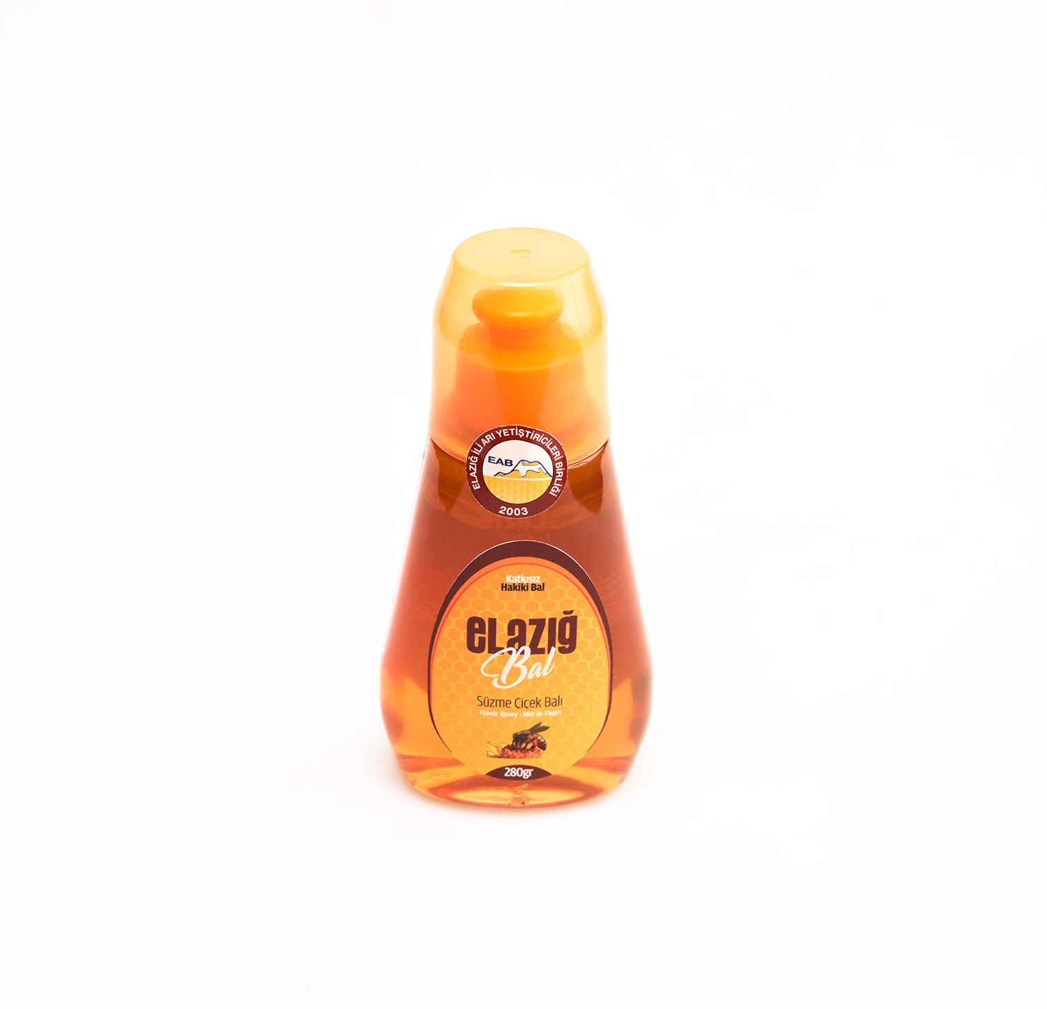 Natural Elazig Anatolia Liquid Organic Flower Honey Pet Bottle 280 g Filtered Flower honey, %100 Pure Raw honey,