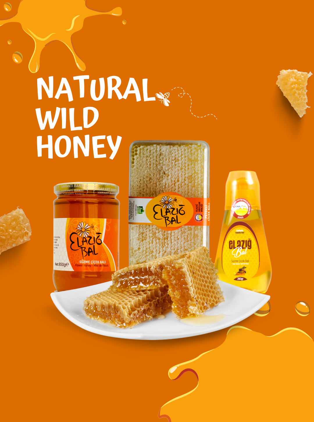 Seel Elazig Liquid Flower Honey 230 Gr Filtered Flower honey %100 Pure Raw Honey Natural additive