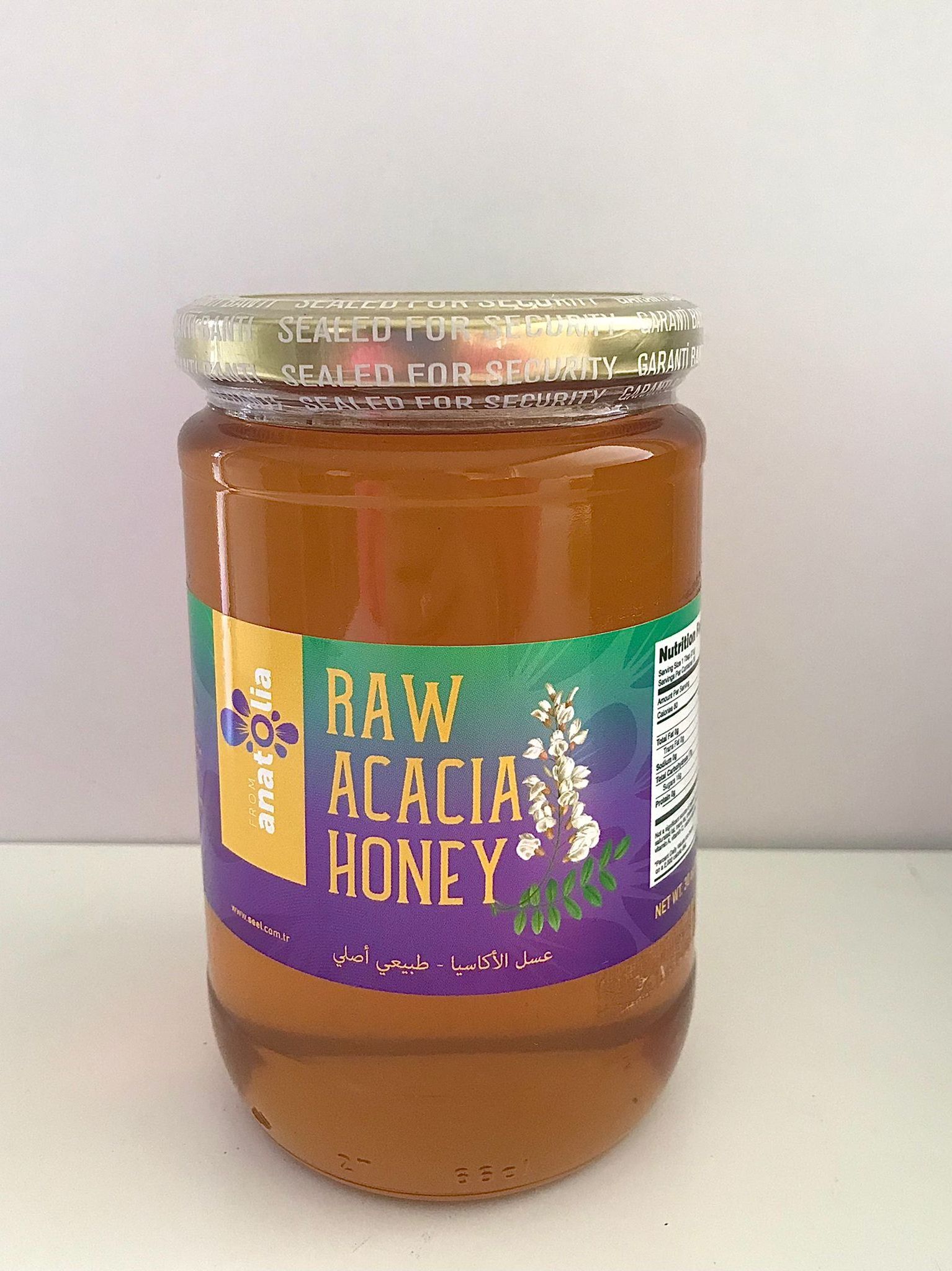 From Anatolia Liquid Raw Acacia Honey 850 Gr Glass Jar  Filtered honey %100 Pure Raw Honey Natural additive