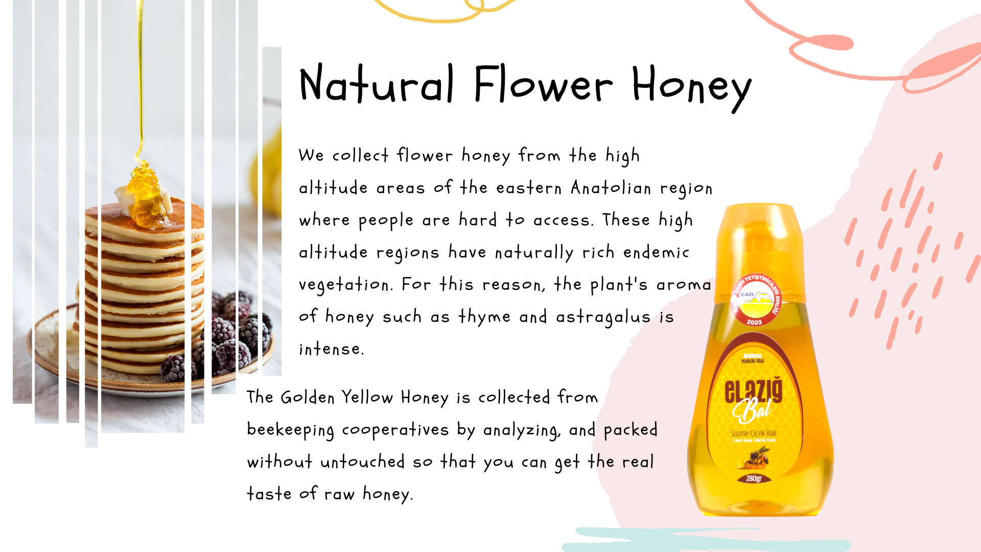 Elazig Liquid Flower Honey 850 Gr Filtered Flower honey %100 Pure Raw Honey Natural Glass Jar